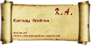 Karsay Andrea névjegykártya