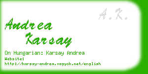 andrea karsay business card